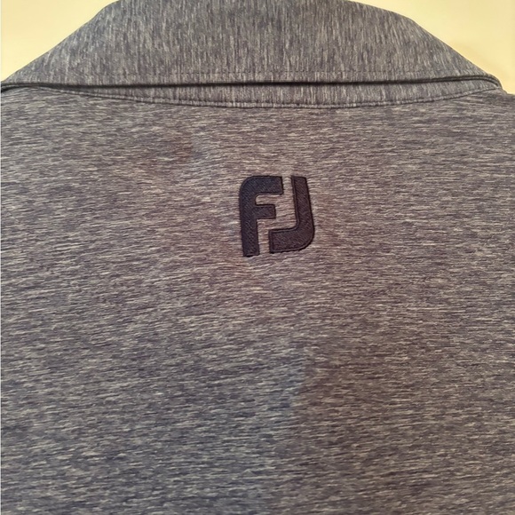 FootJoy FJ Golf Polo Shirt Men’s XL Gray Heather Stripe Collar PGC Logo - Picture 7 of 7